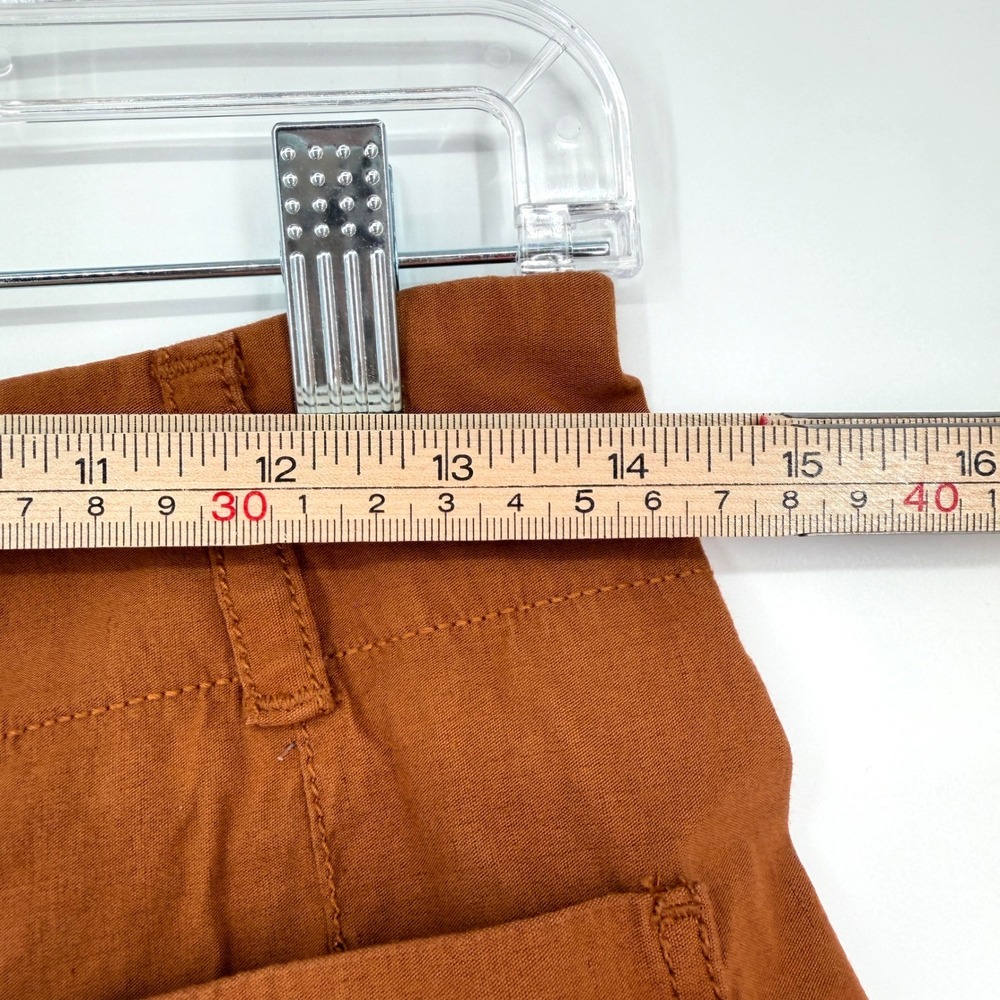 Anthropologie Megan Cargo Utility Shorts Brown High Rise Linen Blend Pockets 29 - Picture 11 of 14